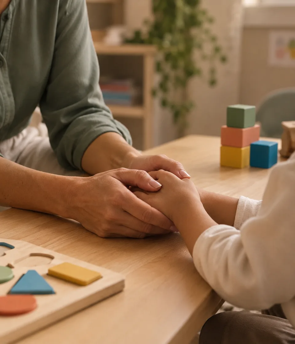 Mãe e filho em atendimento acolhedor na Conecta Clínica